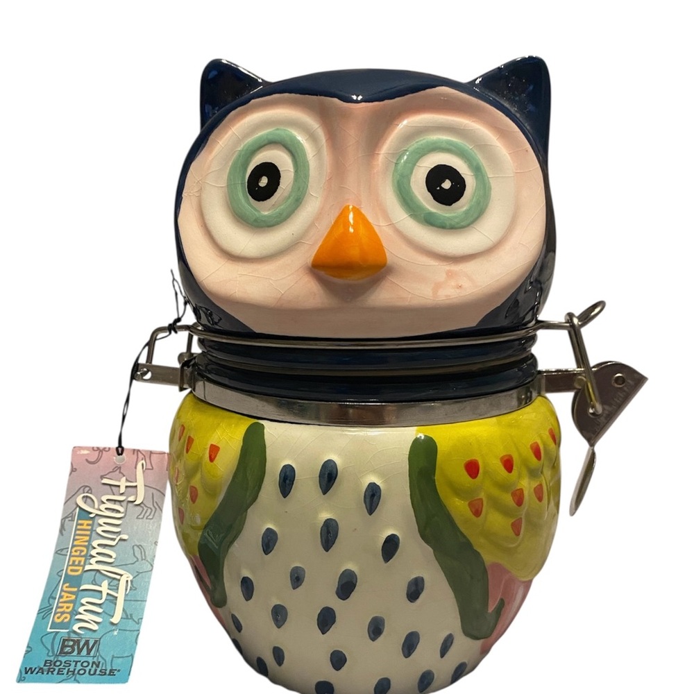 Boston Warehouse Blue and Orange Owl Accents Decor